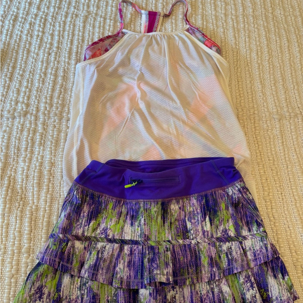 Ivivva Pink and White Athletic Top